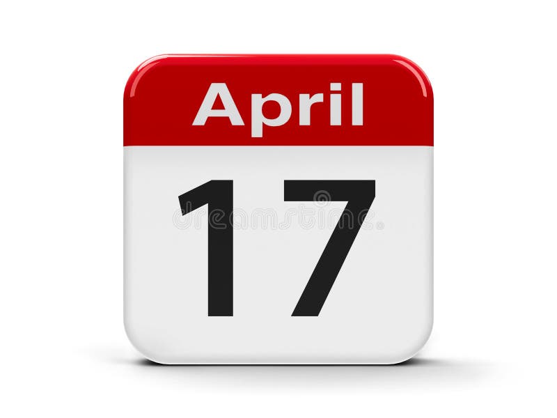 April 17th Date On A Single Day Calendar. Gray Wood Block Calendar ...
