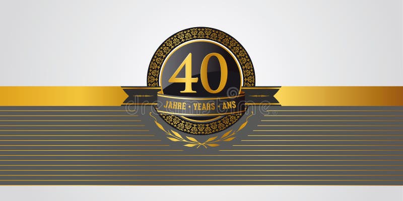 40th birthday, jubilee, anniversary pictogramm