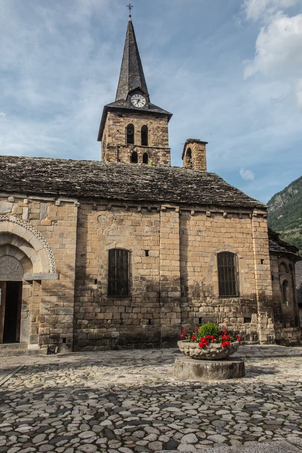 12th Century Church in the Center of the Picturesque Catalan Village of  Bossost, Spain Stock Photo - Image of clock, building: 209920354