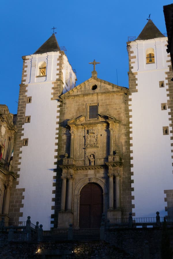 St. Francis Xavier church in Caceres (Spain royalty free stock images St. Francis Xavier church in Caceres (Spain royalty free stock images