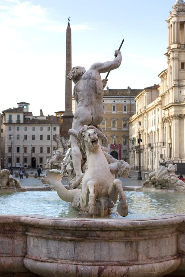 16th Century Fountain of Neptune Fontana Del Nettuno Located in Piazza ...