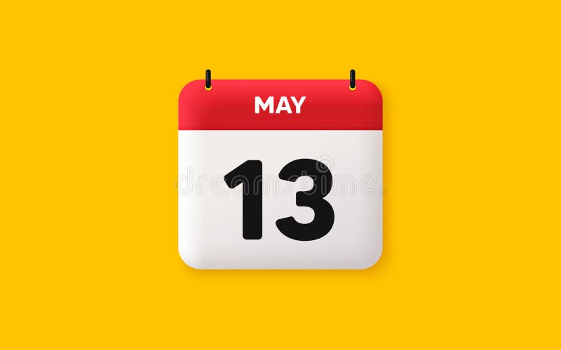 13th Day of the Month Icon. Event Schedule Date. Calendar Date 3d Icon.  Vector Stock Vector - Illustration of flat, thirteen: 256348436