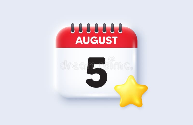 August 5th Stock Illustrations – 202 August 5th Stock Illustrations, Vectors  & Clipart - Dreamstime