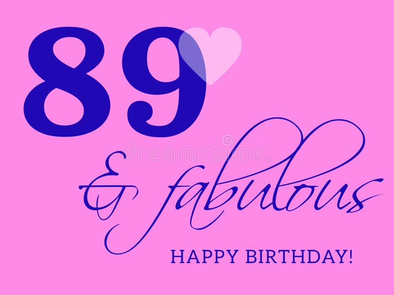 89th Happy Birthday Lettering 89 Years Birthday Beautiful Typography Design With Pink Dots