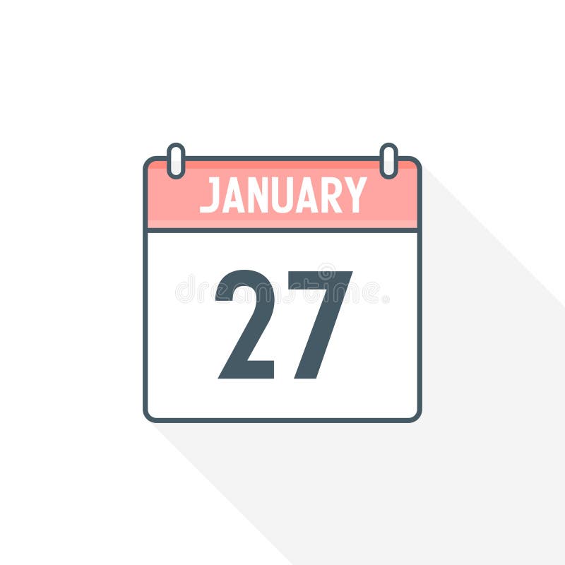 27th January Calendar Icon January 27 Calendar Date Month Icon Vector 27th January Calendar Icon January 27 Calendar Date Month Icon Vector