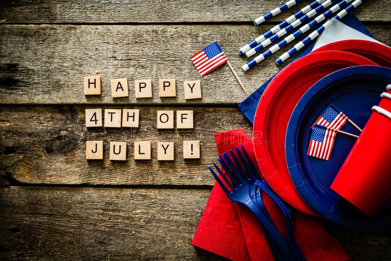 4th of July concept - party decoration of wood background royalty free stock photography 4th of July concept - party decoration of wood background royalty free stock photography