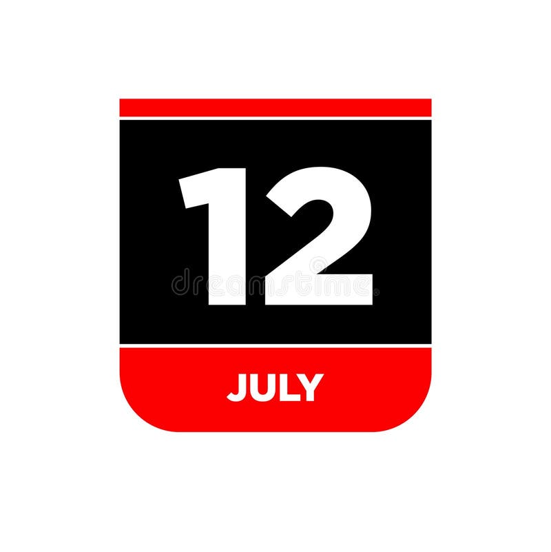 12th July Day Icon. Day 12 of July Calendar Stock Vector - Illustration ...