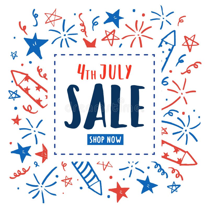 4th of July sale. Independence Day flyer. stock illustration 4th of July sale. Independence Day flyer. stock illustration