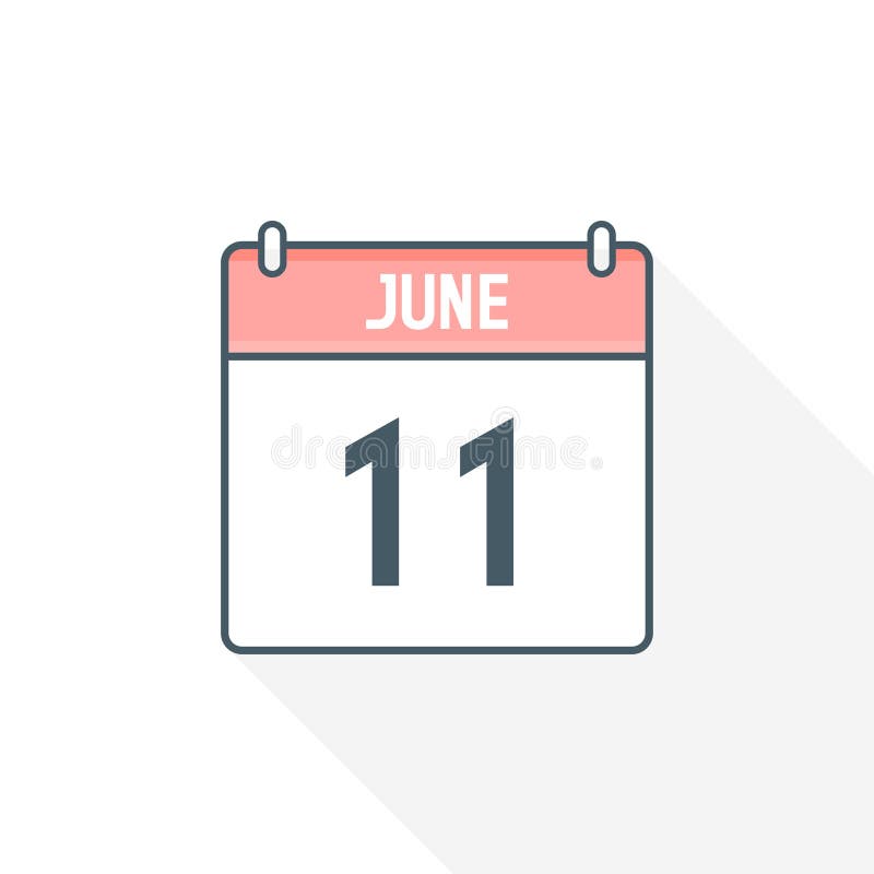 11th June Calendar Icon June 11 Calendar Date Month Icon Vector 11th June Calendar Icon June 11 Calendar Date Month Icon Vector