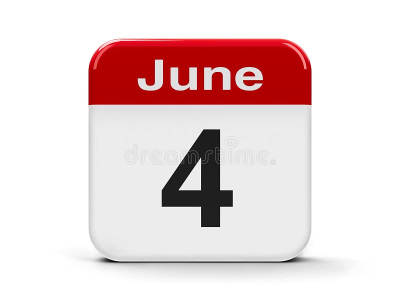 Calendar Day Icon Isolated On White Background. Fourth Of June. Stock