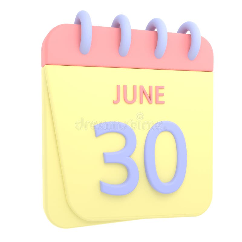 30th June Calendar Icon. June 30 Calendar Date Month Icon Vector ...