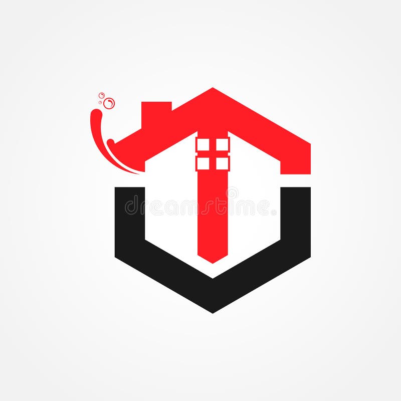 MC Letter Logo Design With Cleaning Company stock illustration