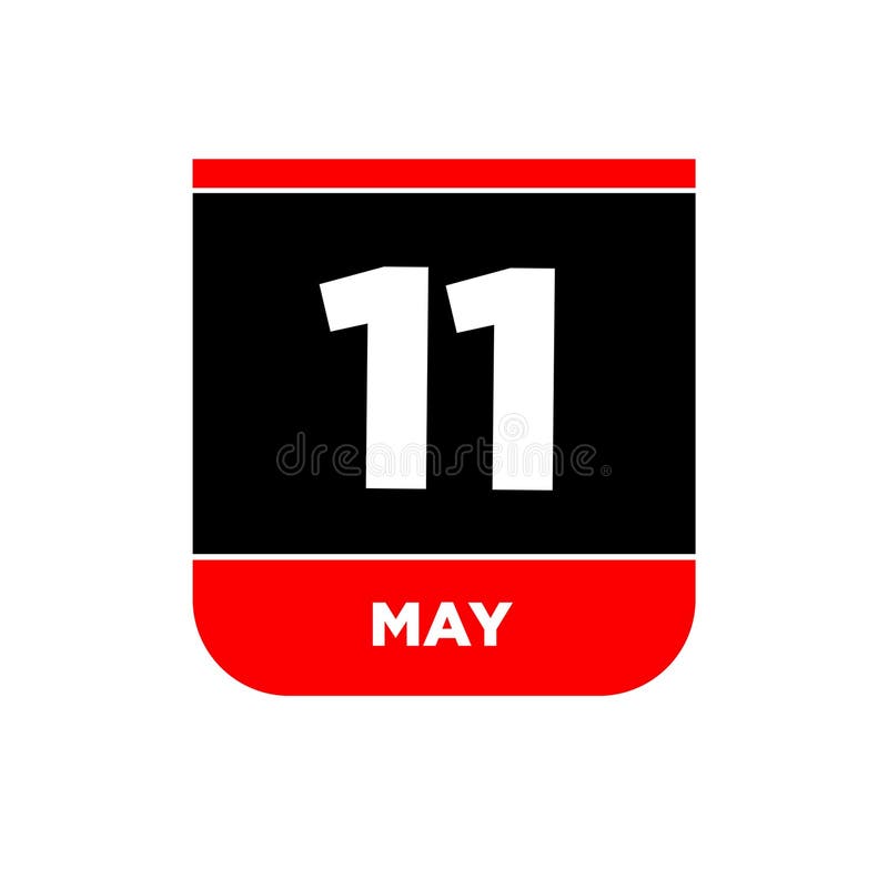 11th May Calendar Vector Page. 11 May Day Icon Stock Vector