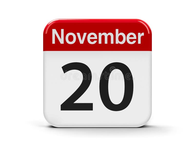 20th November Calendar Icon. November 20 Calendar Date Month Icon