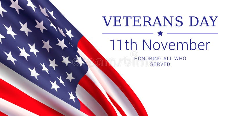 11th November Veterans Day. Honoring All Who Served Stock Vector