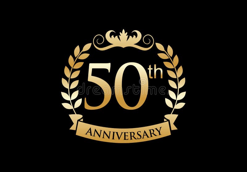 50th, rocznicowy świętowanie luksusu logo ilustracji 50th, rocznicowy świętowanie luksusu logo ilustracji