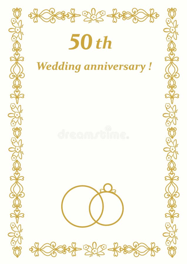  Wedding  Anniversary  Invitation Stock Vector  