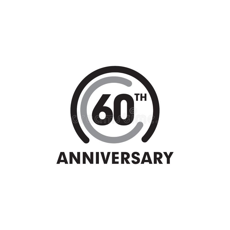 60th Year Anniversary Emblem Logo Design Template Stock Vector ...