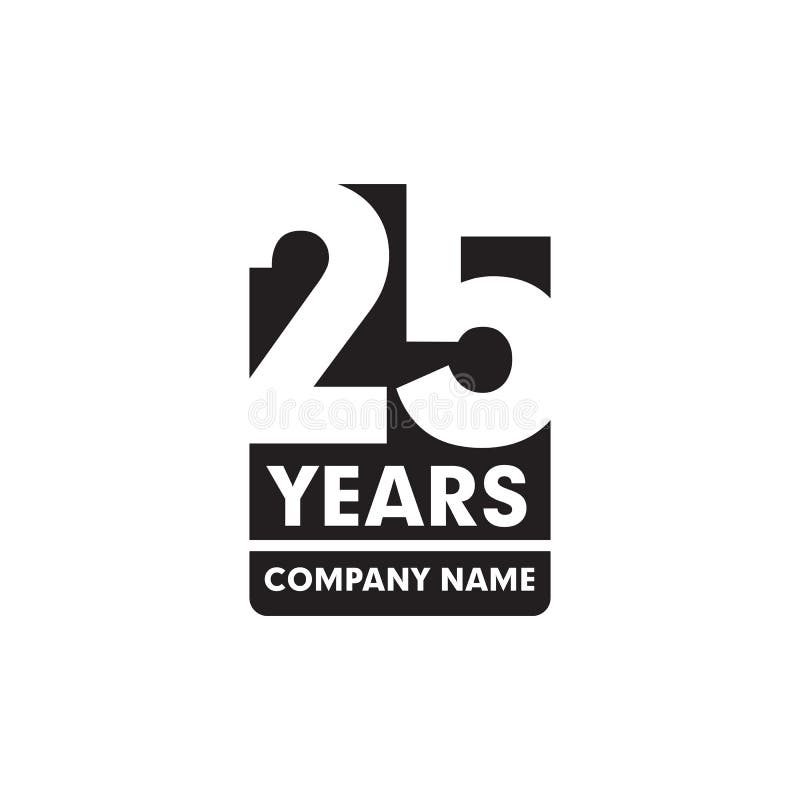 year 25th anniversary emblem logo design