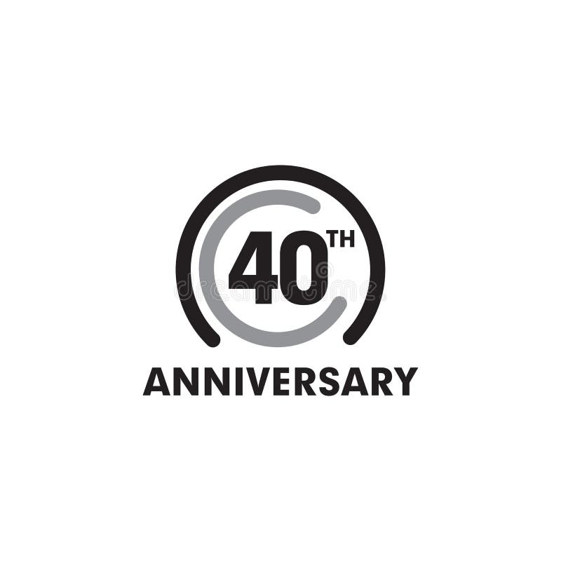 40th Year Celebrating Anniversary Emblem Logo Design Vector Template ...