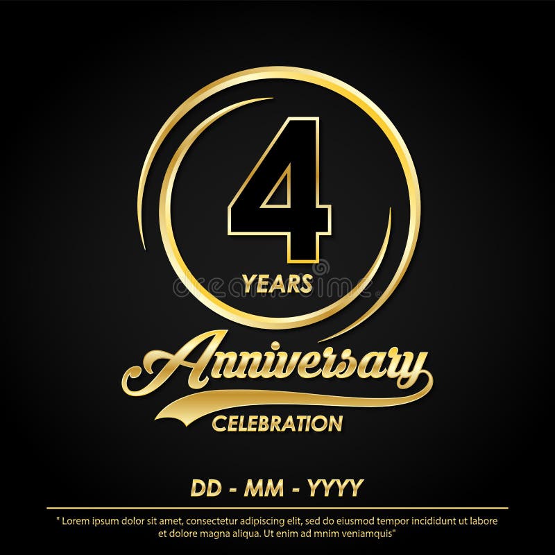 4th Anniversary Celebration Luxury Logo Stock Illustrations – 249 4th ...