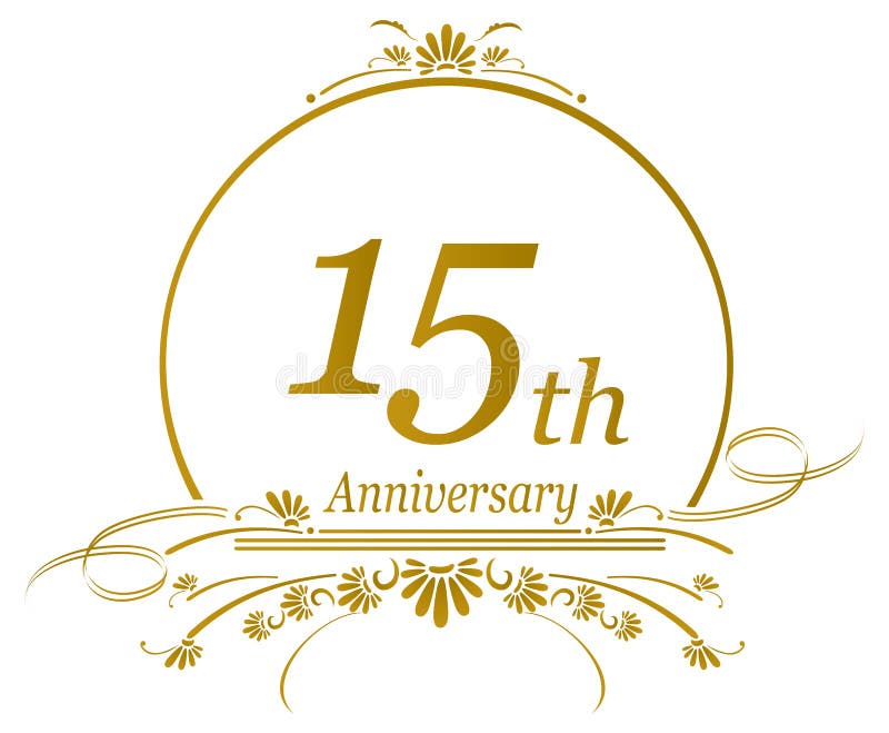 15th årsdagdesign royaltyfri illustrationer