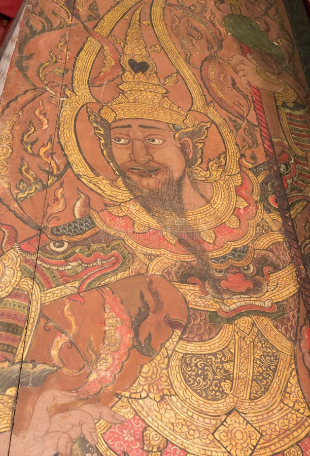 Thai Ancient Art on the Wall Stock Photo Image of buddhist, thailand