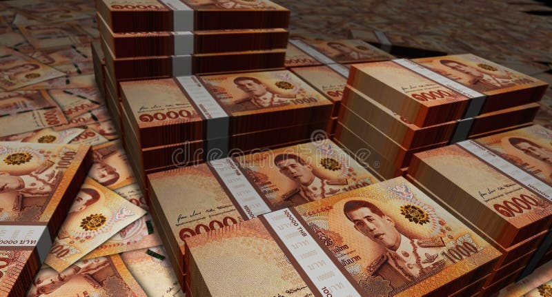 Thai Baht 1000 THB Banknote Money 3d Illustration Stock Illustration thai-baht-1000-thb-banknote-money-3d-illustration-stock-illustration