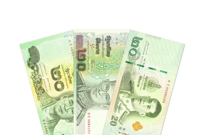 Some Thai Baht And Euro Banknotes Indicating Trade Relations With Copyspace Stock Image Image