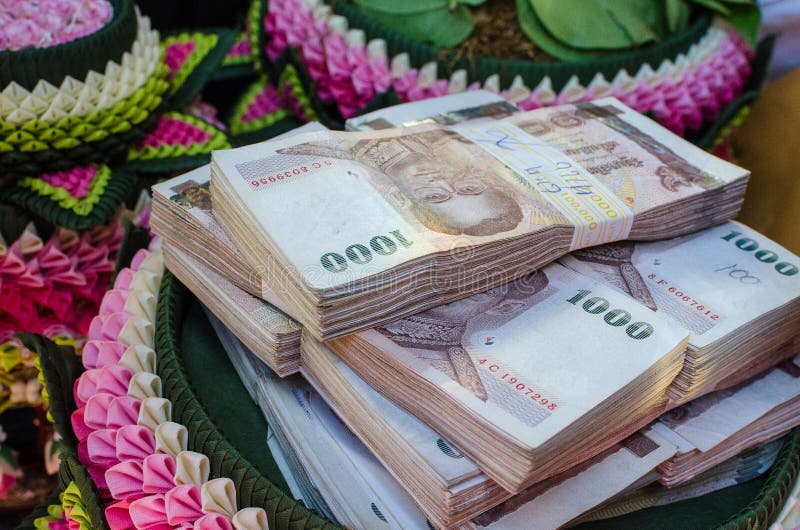 Thai Baht Money A Stack Of 1000 Banknotes Stock Photo Image of