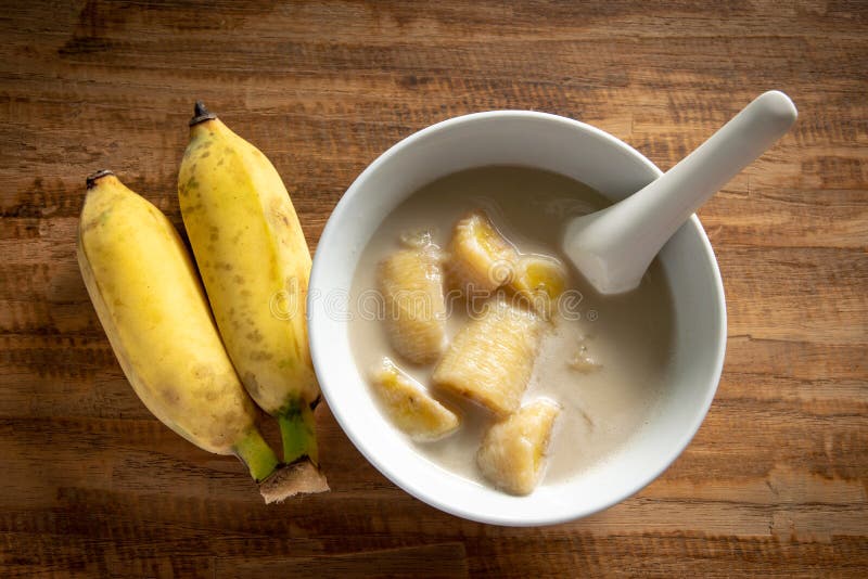 Thai Banana in Coconut Milk. Traditional Dessert of Thailand Stock ...