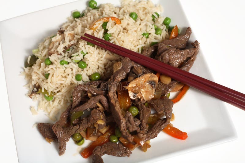 Thai beef fried rice meal stock photo. Image of thai, vegetable 3825080