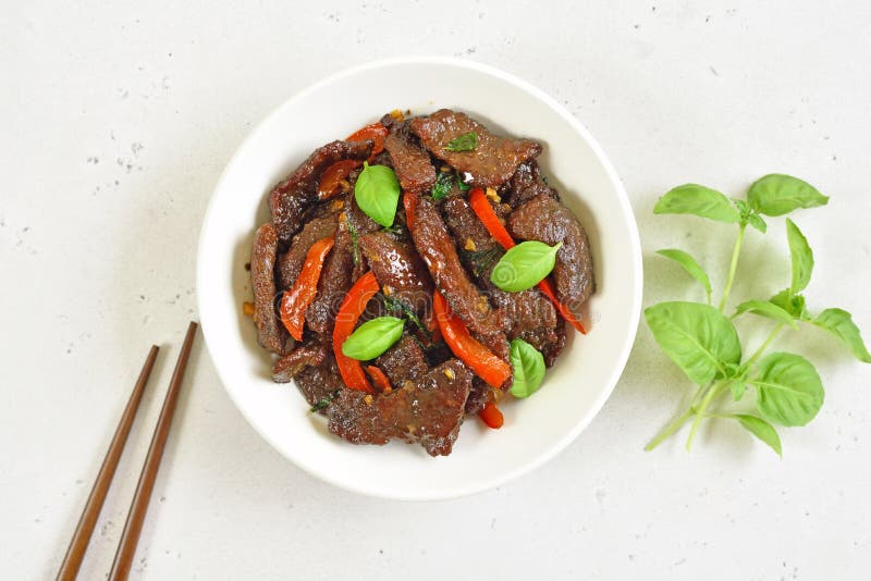 Thai beef stirfry stock photo. Image of grilled, meal 232195902