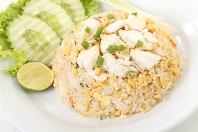 Thai crab fried rice stock image. Image of prawn, cook 26257237