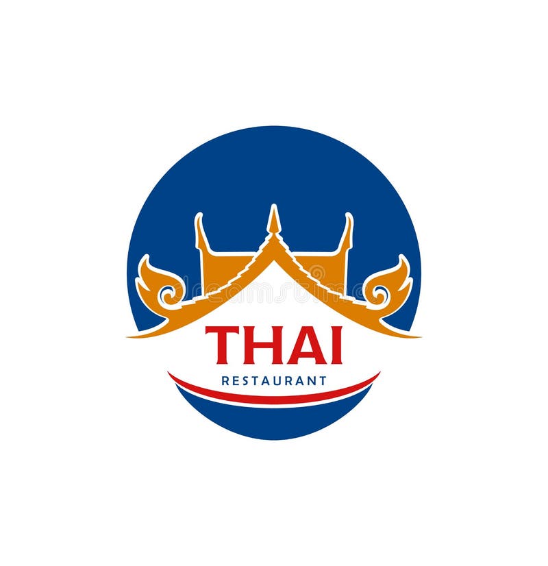 Thai Cuisine Icon for Restaurant or Asian Food Bar Stock Vector ...
