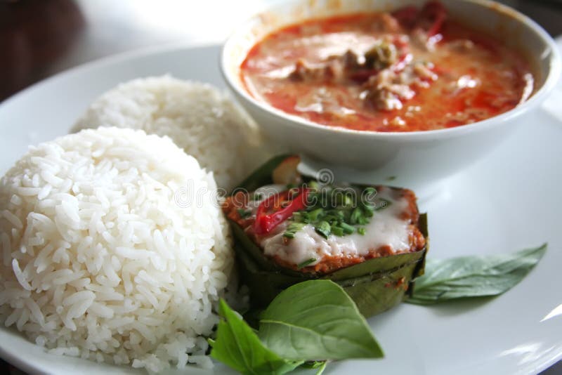 Comida de picante al vapor pudín a tradicional La cocina.