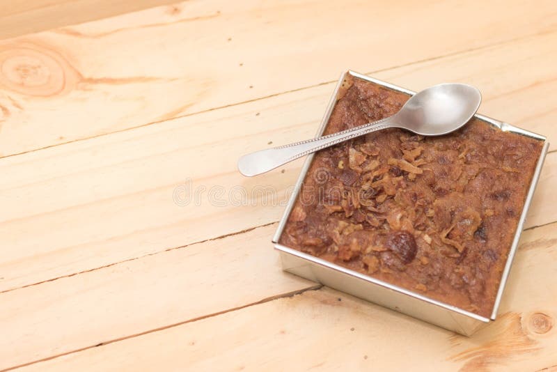 Thai Desserts Cooked Rice Casserole Stock Photo Image of sweet, food