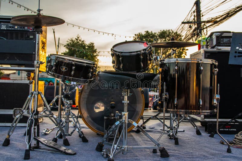 A Drum Kit on the Stage of a Thai Festival Editorial Image - Image of ...