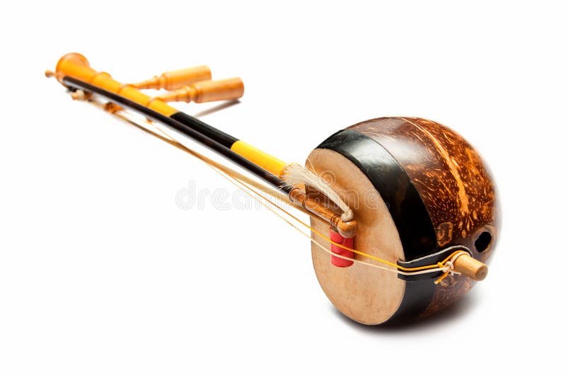 Thai fiddle bass sounded string music instrument