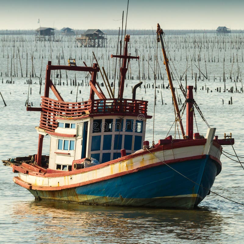 Fishing Boat Moored On The Beach Stock Photo - Image of ...