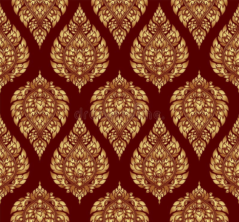 Thai flower ancient seamless pattern background stock illustration Thai flower ancient seamless pattern background stock illustration