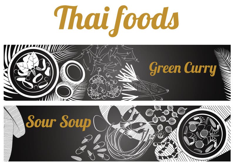 Thai Food banner massaman and Phad thai