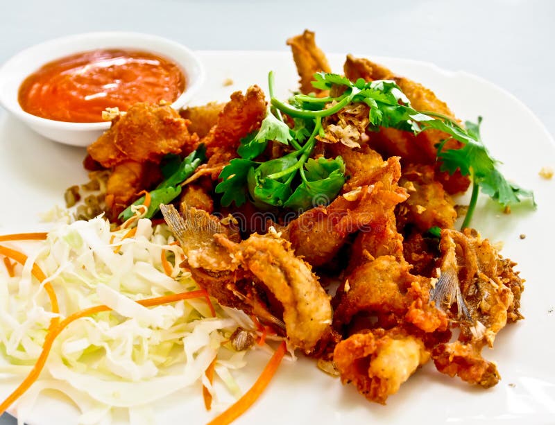 Thai food, crispy fried fish 1 stock photo