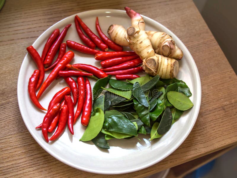 Thai Food Ingredients Spice Herb Chilli Stock Photo Image of color
