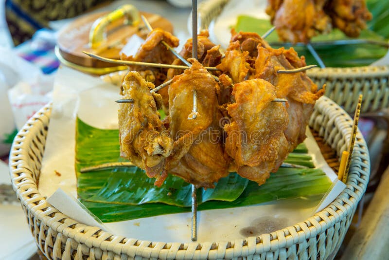 Thai Fried Chicken, Street Food in Thailand Stock Image - Image of