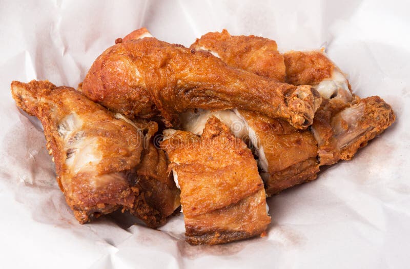 Thai Fried Chicken on a Paper Stock Image Image of natural, gourmet