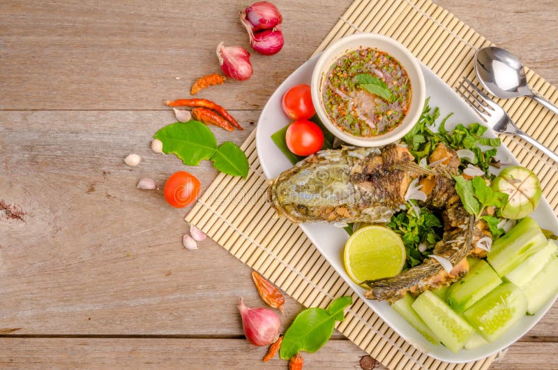 Thai Fried Fish with Chilli Spicy Stock Image Image of nutrition, dish 88924201