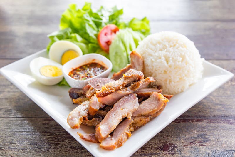 Thai Grilled Pork Neck with Spicy Dipping Sauce Stock Photo Image of asian, gourmet 234883068