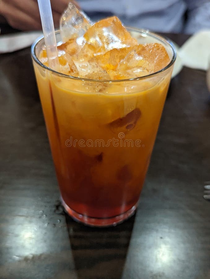 Thai Iced Tea Sweet Milk Ice Drink Cool Stock Image Image of milk