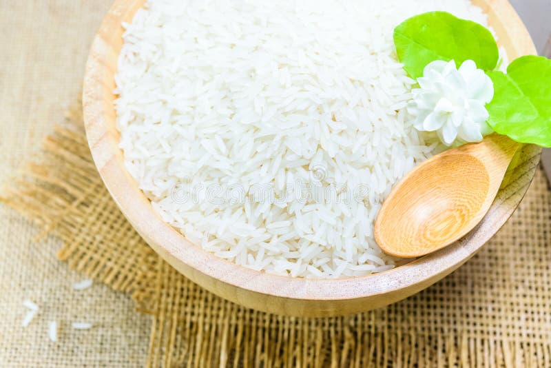 Thai Jasmine rice stock photo. Image of spoon, basmati 95419652